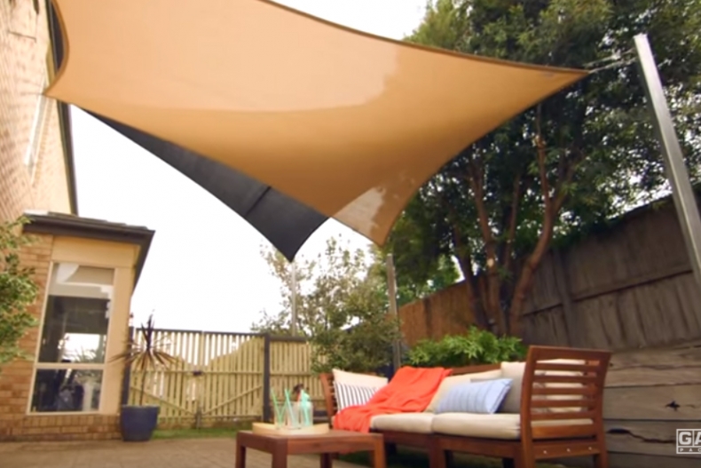 Diy Shade Sail Installation Outdoor Sun Shade Sail Courtyard The Creative Room Build