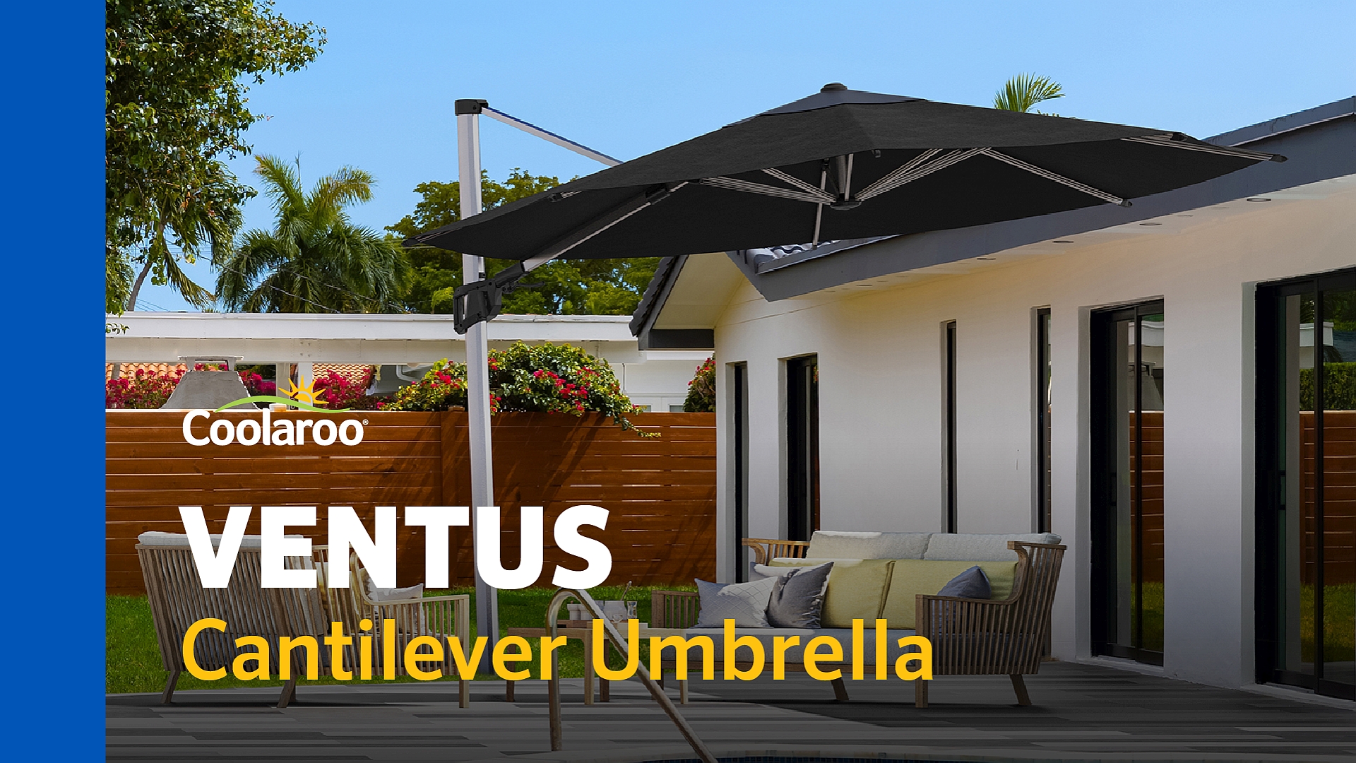 Coolaroo Ventus cantilever wind-rated outdoor umbrella